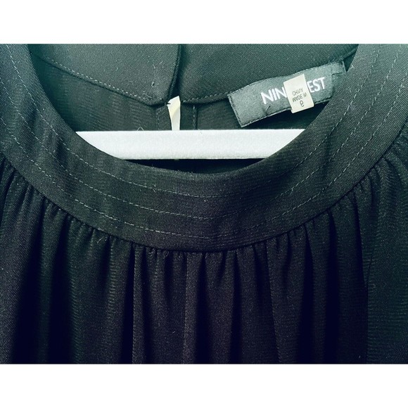 Nine West Dress Black 6 Crystal Cold Shoulder 3/4 Long Sleeve Holiday Party - Picture 9 of 12